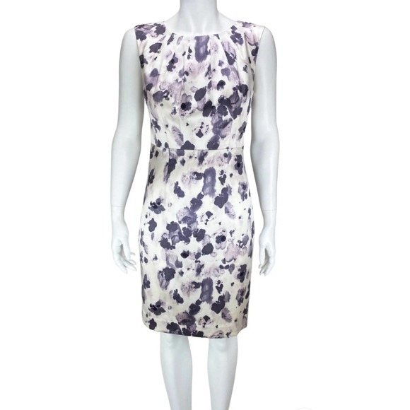Size 0 new Ann Taylor purple flower floral dress $120 washable - Picture 1 of 11